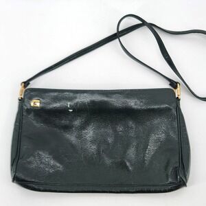 Vintage Ganson Crossbody Bag‎ Green Faux Leather Hong Kong Small Purse